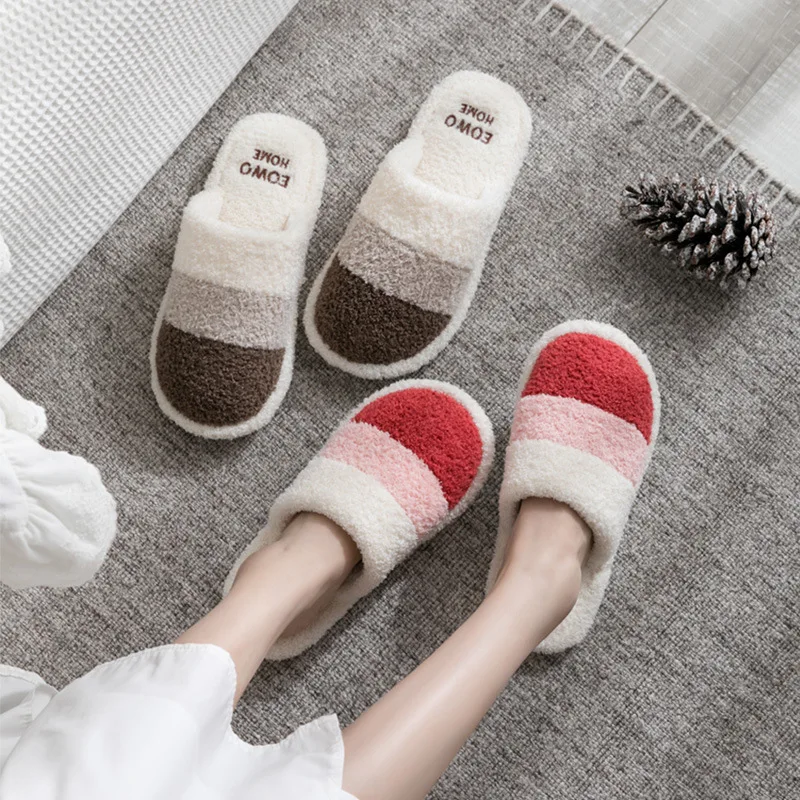 Casual Fluffy Slippers Women House Flat Fashion Popular Designer Shoes Ladies Home Plush Warm Winter Elegant Footwear Large Size - Image 2